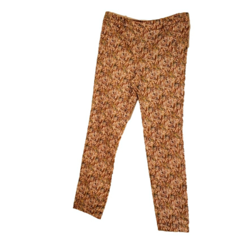 Zara Print Brown and Yellow Pants Size 4